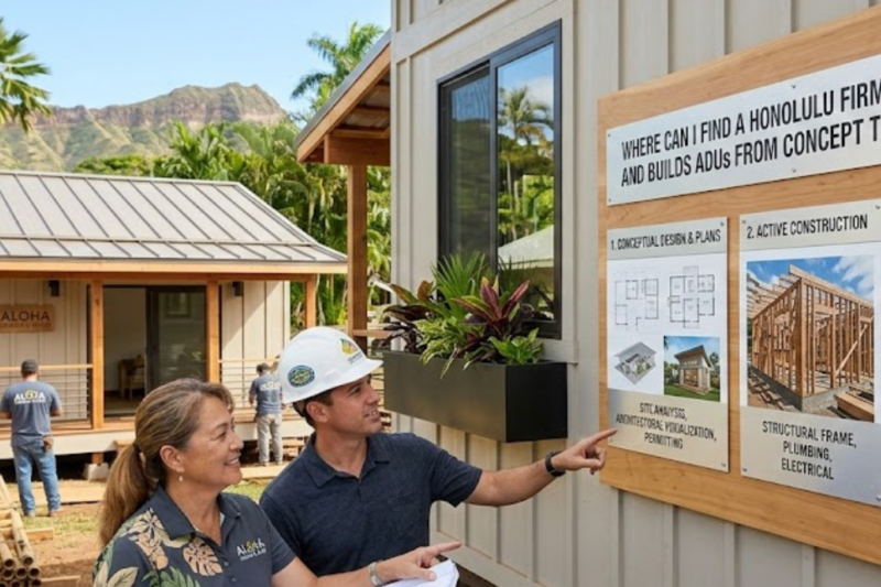 Where can I find a Honolulu firm that designs and builds ADUs from concept to completion